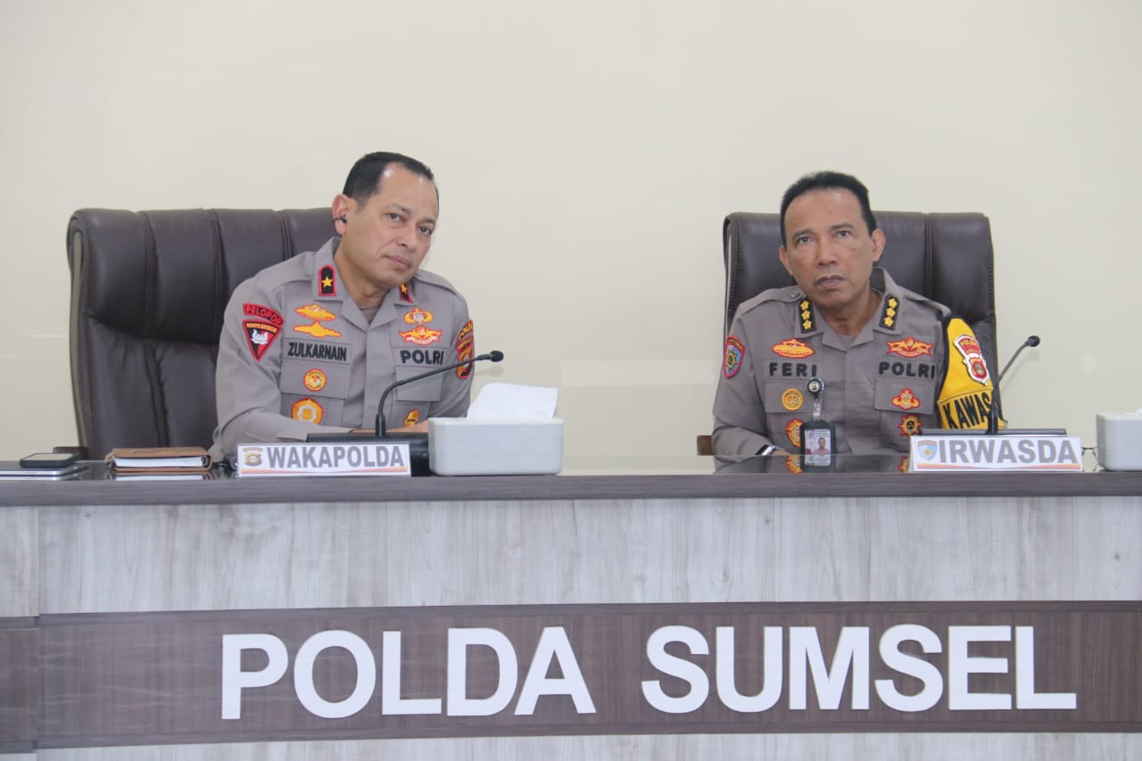 Polda Sumsel beserta jajaran ikuti rapat virtual lintas sektoral menjelang Idul Fitri 1446 Hijriah