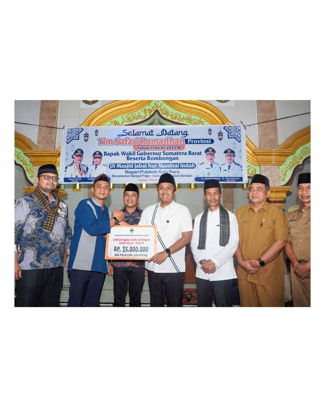 Wabup H. Yulian Efi Sambut Kedatangan Tim Safari Ramadhan Wagub Vasco