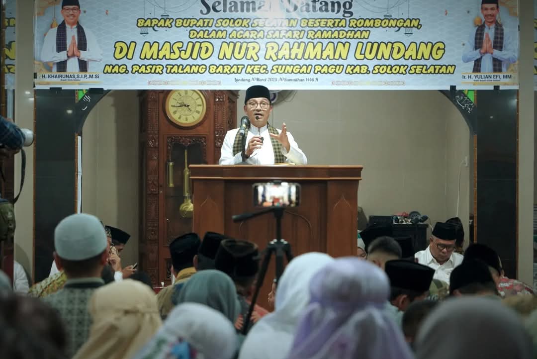 Masyarakat Jorong Lundang Padati Masjid, Bupati Khairunas Ajak Masyarakat Sukseskan Program Rumah Tahfidz