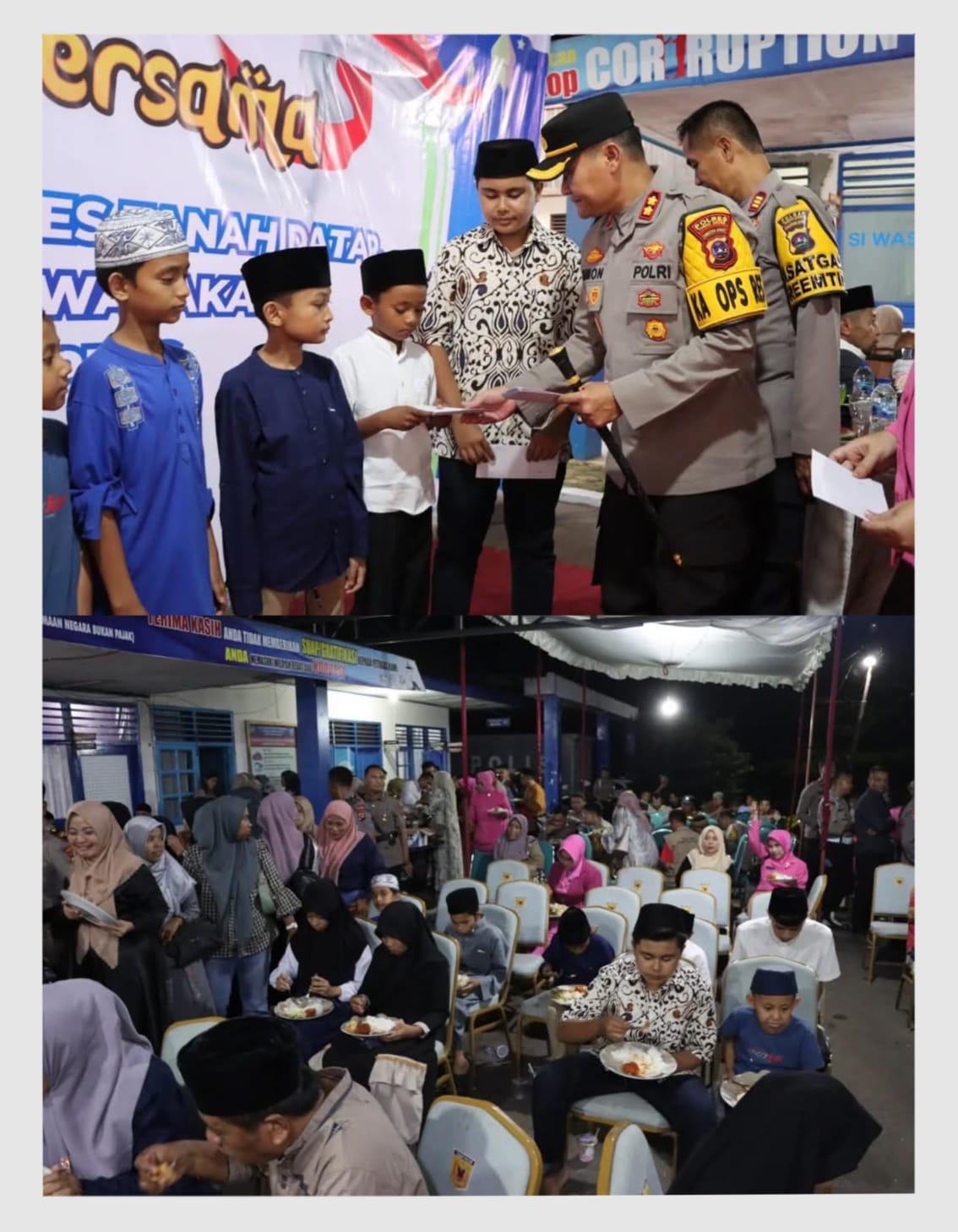 Polres Tanah Datar Buka Bersama dan Beri Santunan Pada Anak Yatim dan Dhuafa