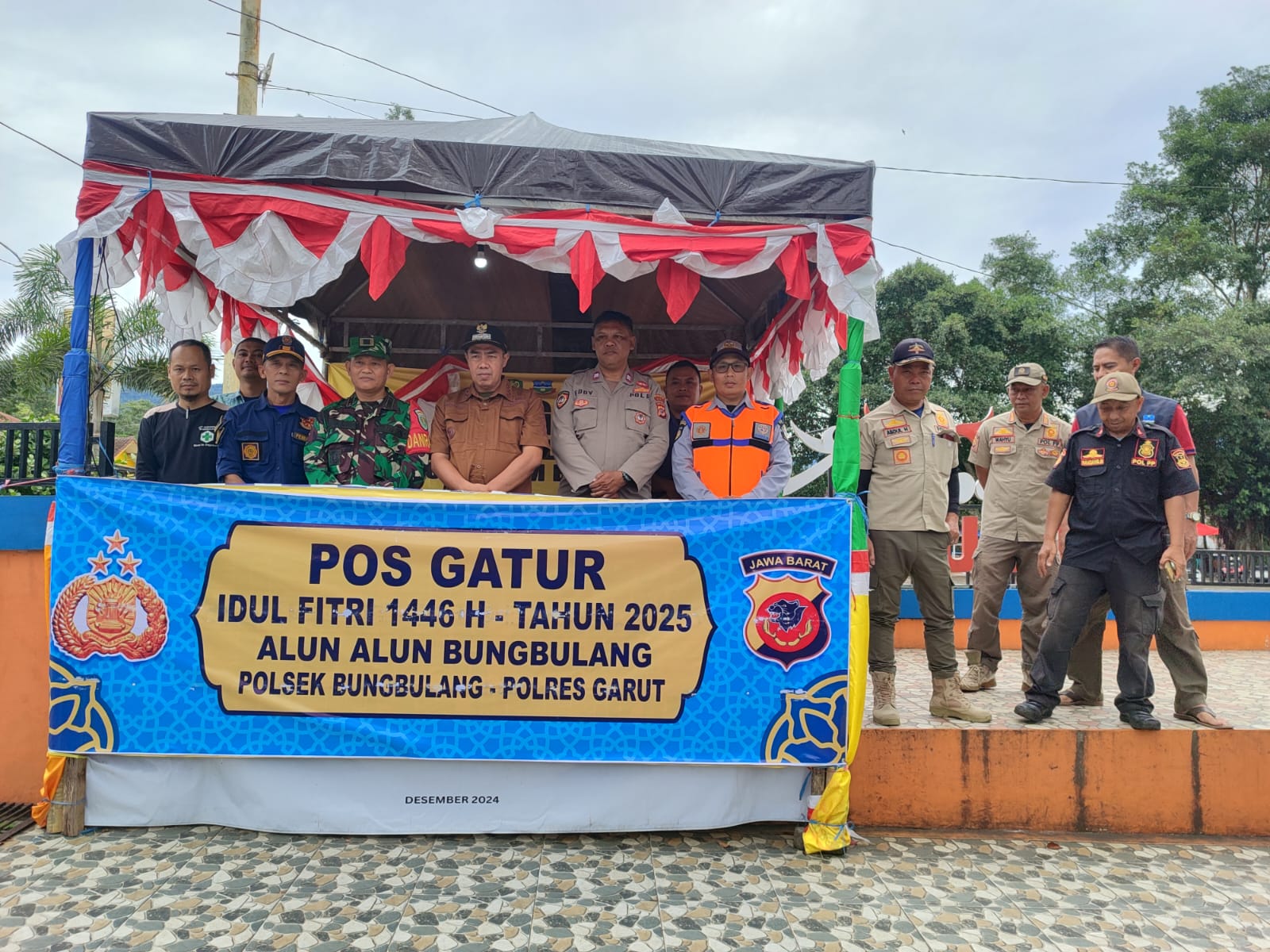 Pos Pam Operasi Ketupat Tahun 2025 Secara Gabungan Berlokasi Depan Alun-alun Bungbulang