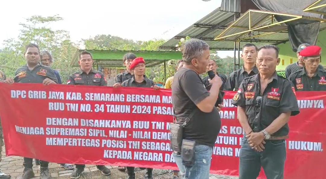 Aksi Damai GRIB JAYA Kabupaten Semarang Dukung UU TNI Berjalan Lancar