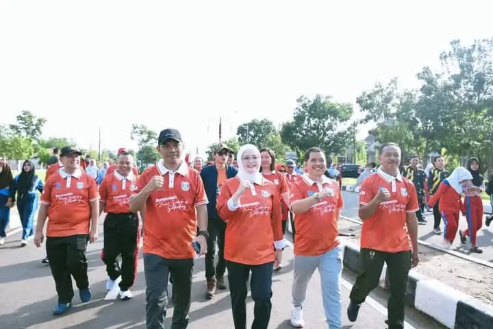 HUT Banyuasin Yang Ke 23 Tahun,Pemkab Banyuasin Menggelar Lomba Jalan Santai
