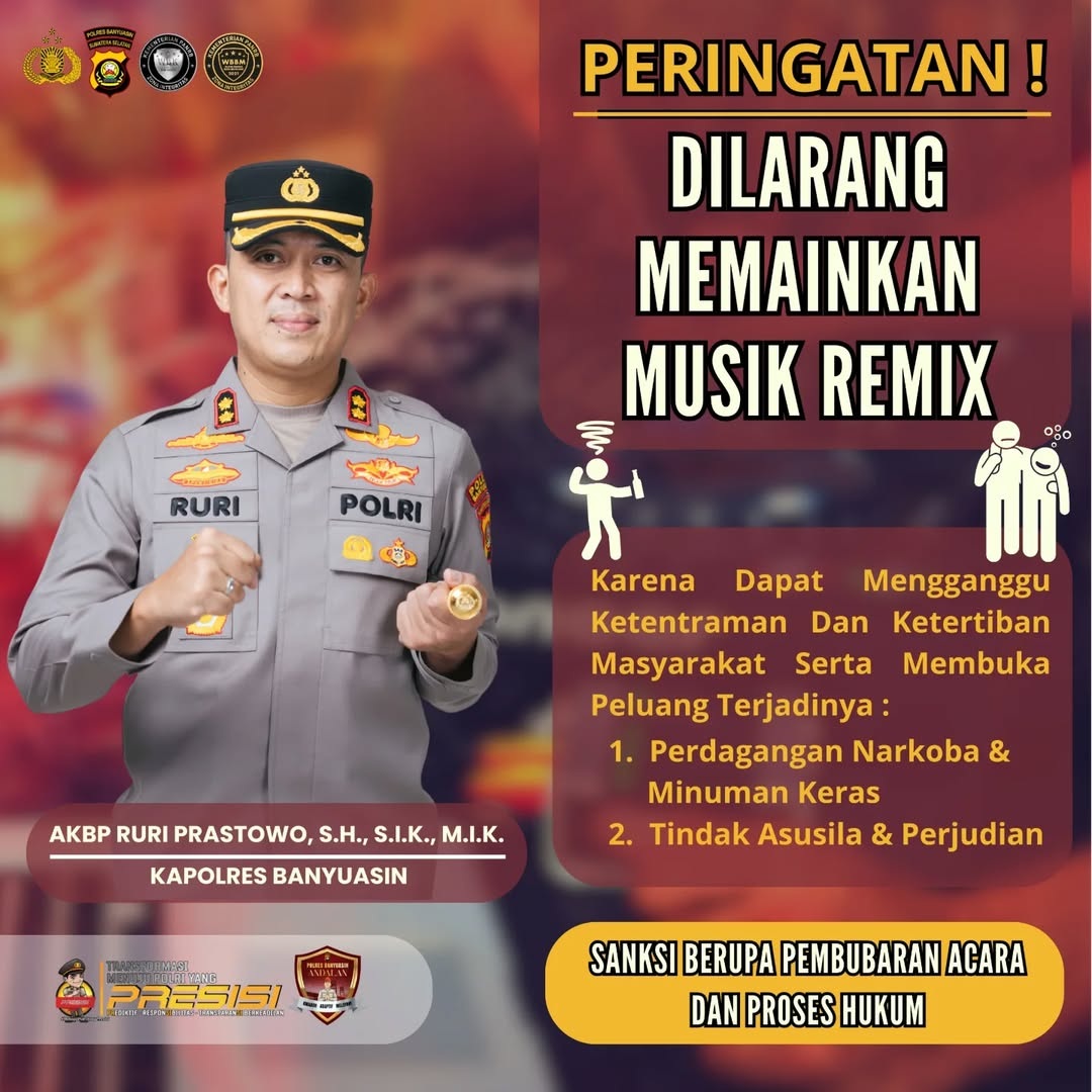 Musik Remix di Hajatan Dilarang, Sanksinya Pembubaran dan Proses Hukum