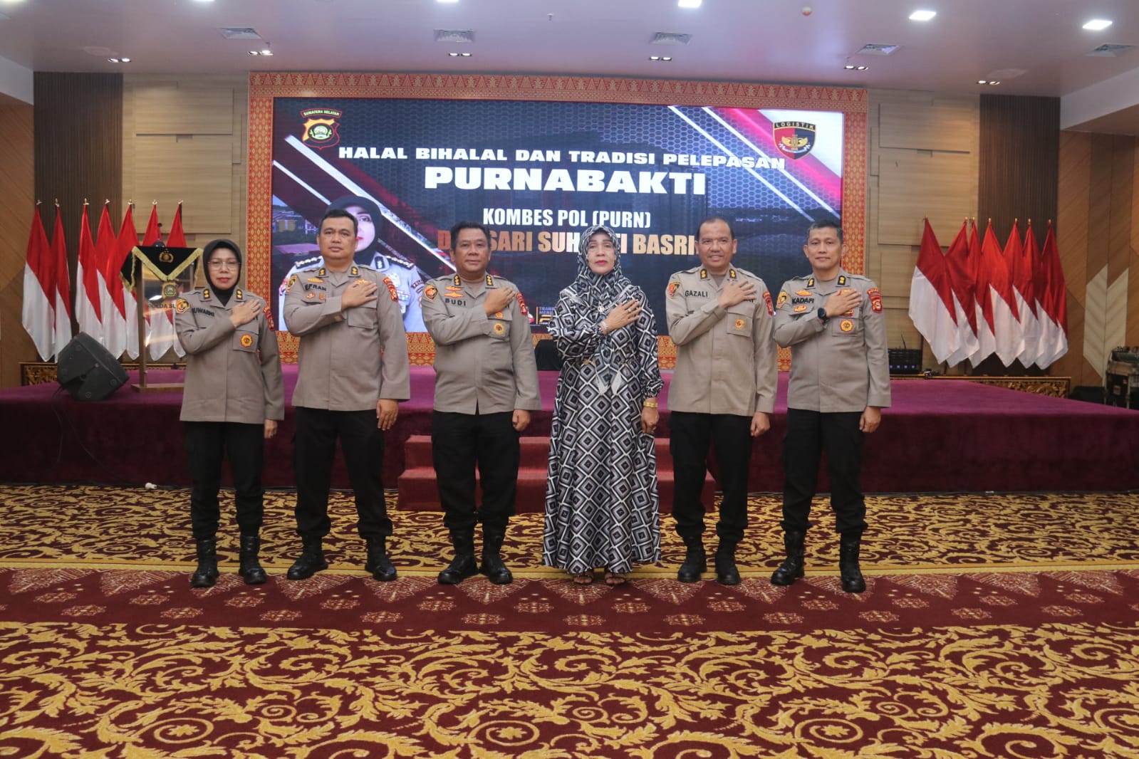 Biro Logistik Polda Sumsel Gelar Syawalan dan Halal Bihalal, Sekaligus Lepas Purna Tugas Kombes Pol.Purn Dra Sari Suharti basri