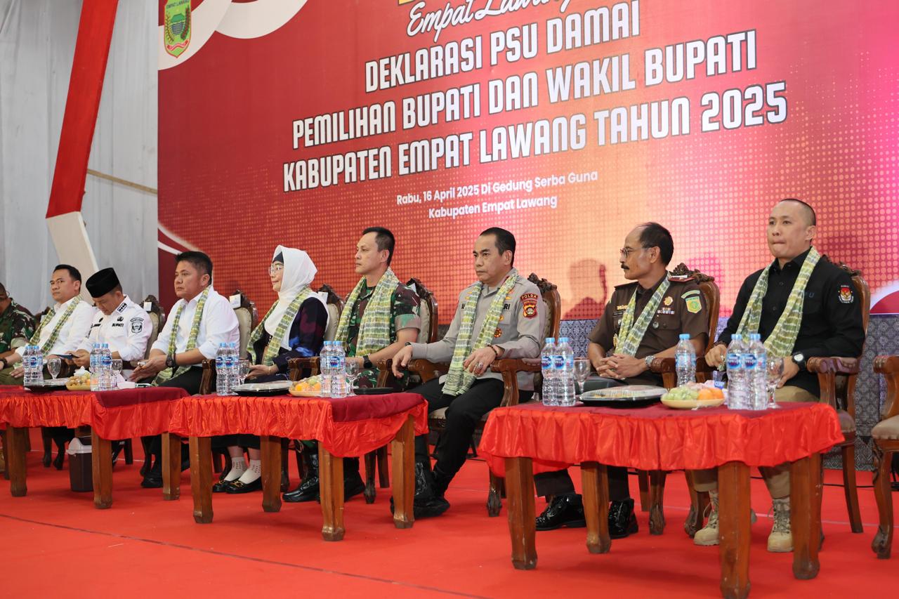 Bawaslu Kabupaten Empat Lawang gelar acara Deklarasi PSU Damai Pemilihan Bupati dan wakil Bupati Empat Lawang 2025 Pasca Putusan Mahkamah Konstitusi