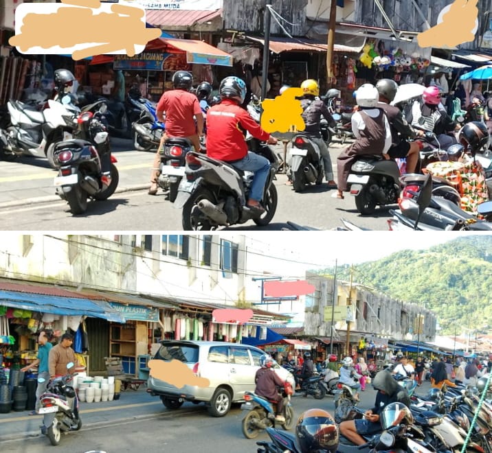 Trotoar di Sepanjang Jalan Khatib Sulaiman Pasar Pusat Padang Panjang Beralih Fungsi