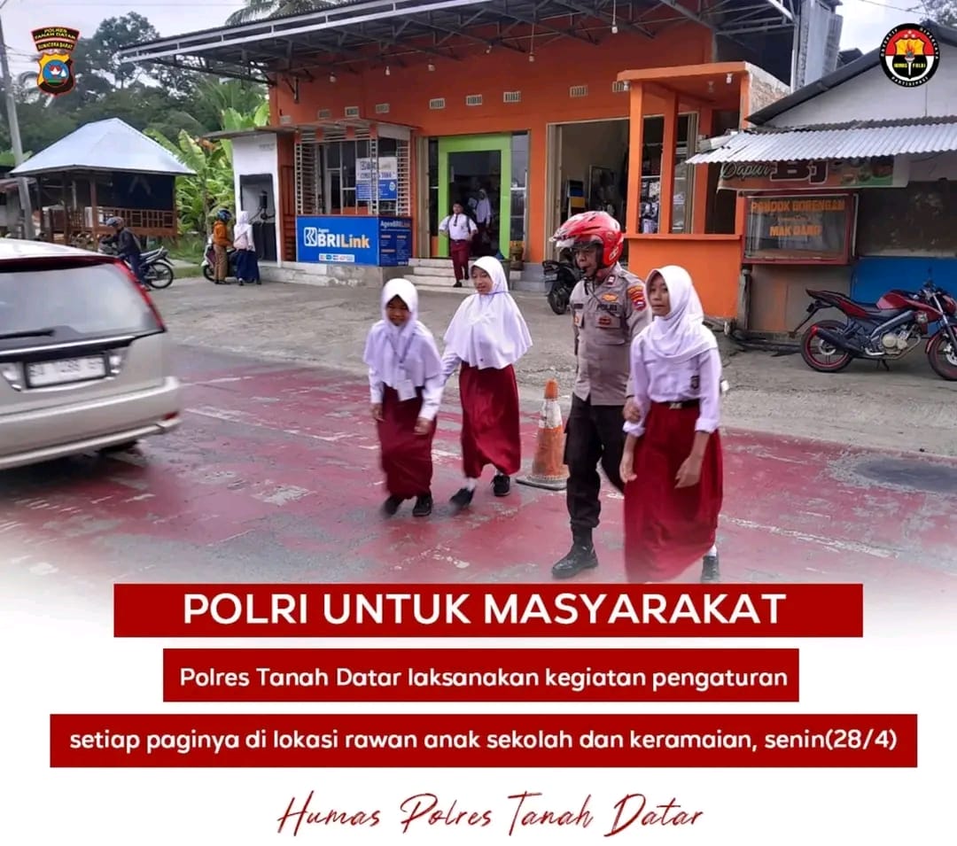 Kapolres Tanah Datar Laksanakan Kegiatan Pengaturan Setiap Paginya di Lokasi Rawan Anak Sekolah dan Keramaian