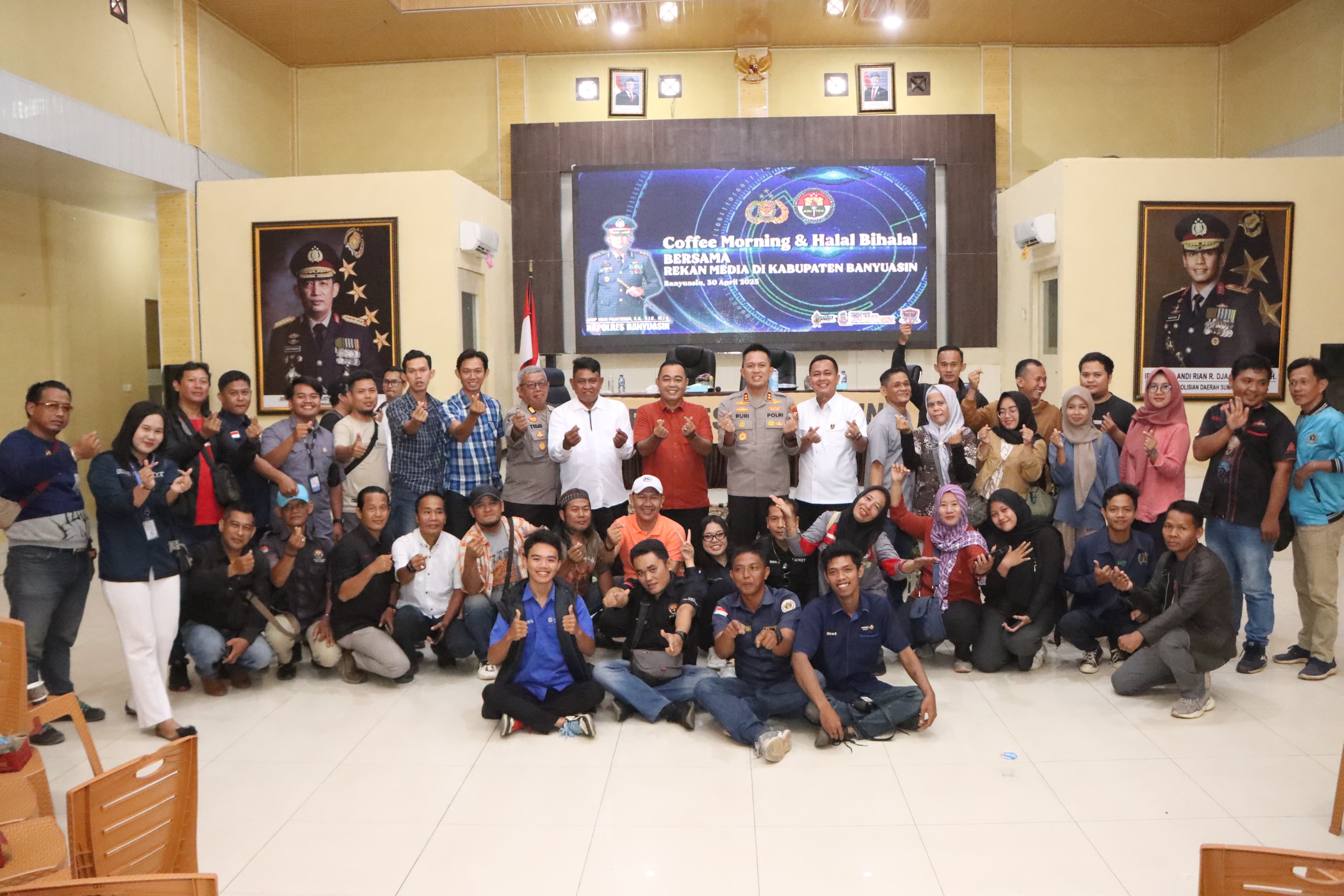 Pererat Silaturahmi, Polres Banyuasin Gelar Coffee Morning dan Halal Bihalal Bersama Puluhan Wartawan