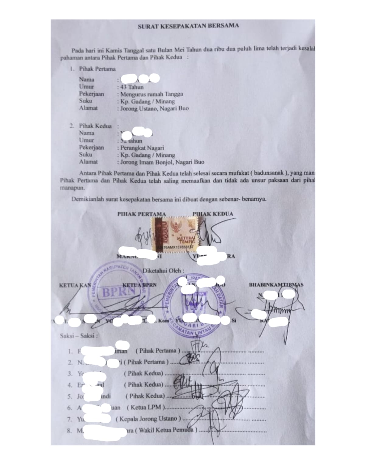 Klarifikasi Terbuka Atas Kejadian Pengerebekan di Nagari Buo