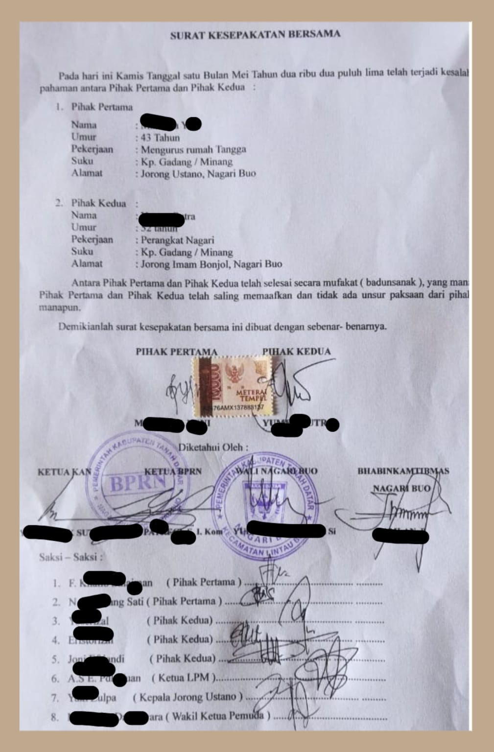 BAB II. Terkait Kesalahpahaman di Nagari Buo, YP sampaikan Hentikan Konspirasi dan Seruan Perdamaian