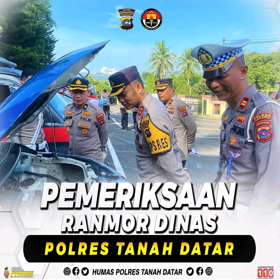 Maksimalkan Sarpras, Kapolres Tanah Datar Cek Kendaraan Dinas