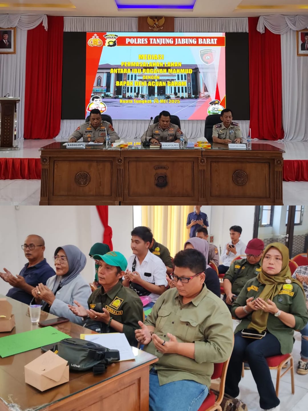 Wakapolres Tanjab Barat Pimpin Mediasi Sengketa Lahan 310 Ha, AWaSI: Kita Kawal Sampai Tuntas 