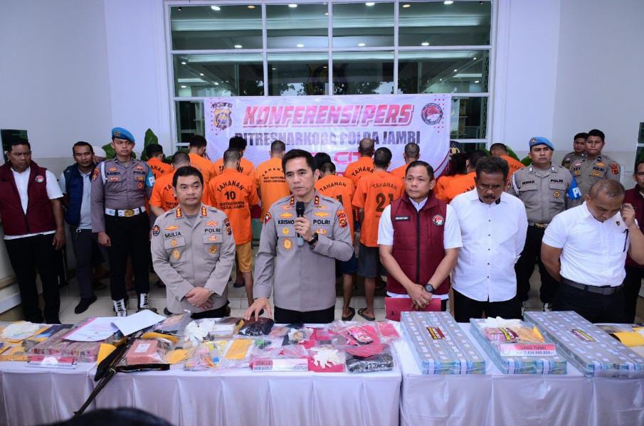 Satresnarkoba Polda Jambi Ungkap Peredaran Narkoba Jaringan Internasional,Aset Dan Uang Milyaran Milik Bandar Di Sita