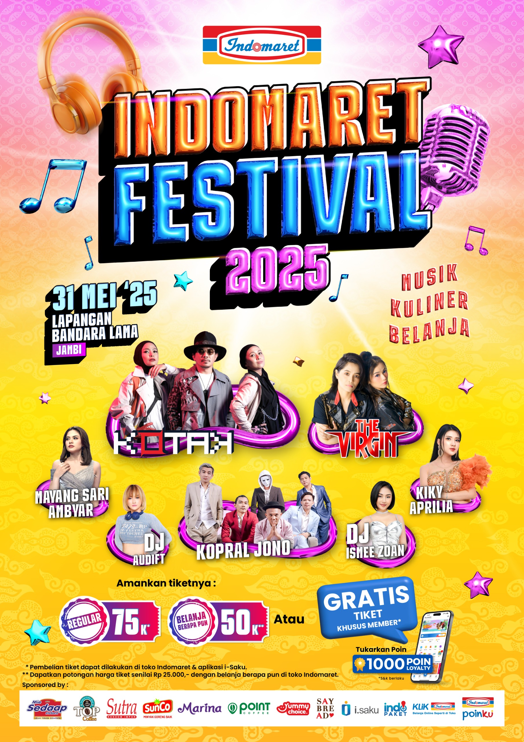 Indomaret Festival 2025 jambi Hadirkan Band Kotak Dan The Virgin Acara Berlangsung Sukses Walaupun Di Guyur Hujan