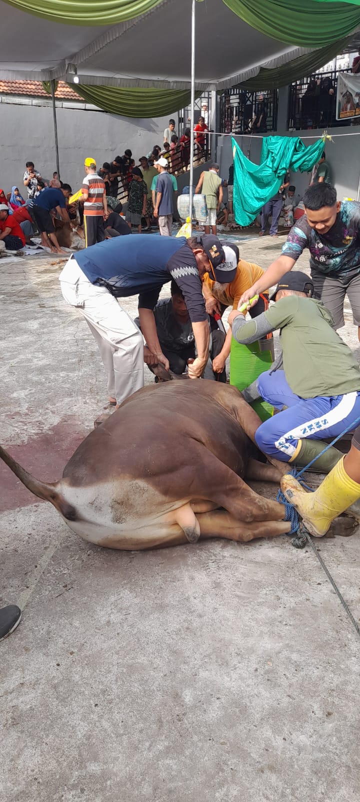 Tingkatkan Tali Persaudaraan Masjid Arrahman Berbagi Daging Korban sesama Masyarakat Setempat.