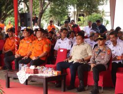 Polres Banyuasin Bersama Pemkab Banyuasin Apel Gelar Pasukan dan Simulasi Penanganan Karhutla