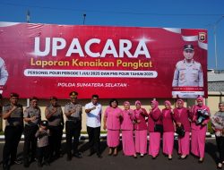 Kapolda Sumsel pimpin Upacara Laporan kenaikan Pangkat Personel Polri Periode 1 Juli 2025 & PNS Polri Tahun 2025