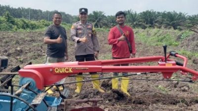 Polsek Rambutan Cek Lahan Persiapan Penanaman Jagung di PT Duta Reka Mandiri