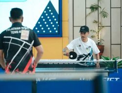 Wabup Ikuti Pertandingan Eksibisi, Tandai Dibukanya Turnamen Tenis Meja Antar Instansi se-Solok Selatan 2025
