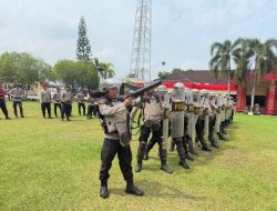 Polres Banyuasin Gelar Latihan Pasukan Dalmas untuk Meningkatkan Kemampuan Menghadapi Kerusuhan Massa