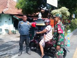 Kendarai Motor, Babinsa Keprabon Bersama Linmas Laksanakan Patroli, Ciptakan Wilayah Aman Dan Kondusif