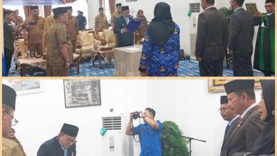 Pelantikan dan Pengambilan Sumpah Jabatan Manajerial di Lingkungan Pemkab Tanah Datar