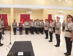 Kapolres Banyuasin Pimpin serah Terima Jabatan di aula sanika Satyawada