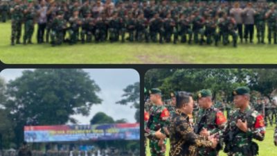Wali Kota Magelang Menjadi inspektur Upacara Penyambutan Purna Tugas Satgas Pamtas RI- Malaysia.