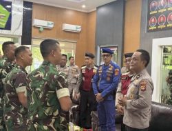 Polres Banyuasin melaksanakan kegiatan Kunjungan dalam Rangka HUT TNI KE 80 TH di Batalyon Yon Zeni Konstruksi 12
