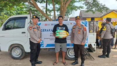 Polsek Muara Padang Distribusikan 8 Ton Beras Murah, Langsung Ludes Diserap Warga