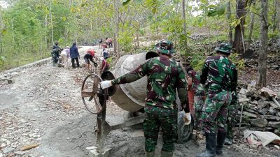 Tuntaskan Sasaran Fisik Sesuai Rencana, Satgas TMMD Bersama Masyarakat Terus Semangat Bekerja.