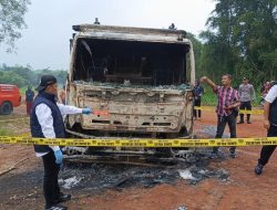 Diduga Sopir, Mayat Ditemukan Hangus di Dalam Truk Terbakar Ogan Ilir