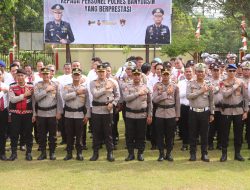 Kapolres Banyuasin Pimpin Apel Beri Penghargaan kepada 82 Personel Berprestasi