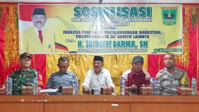Sosialisasi Perda Sumbar No. 9 Tahun 2018 di Sungaitarab: Zuldafri Darma Tekankan Sinergi dalam Pencegahan Narkoba