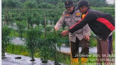 Bhabinkamtibmas Polsek Air Kumbang Dorong Masyarakat Dukung Program Swasembada Pangan Presiden