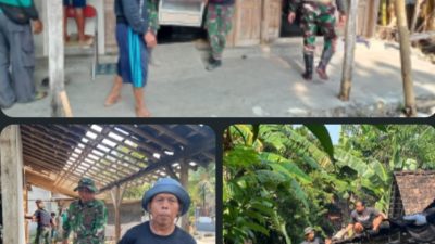 Satgas TMMD Reguler Ke-126, Kodim 0730/Gunungkidul Kejar Target Rehab RTLH Milik Bapak Gito Kalurahan Candirejo.