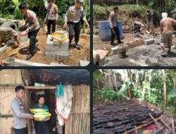 Rumah bambu roboh akibat angin kencang, Polres Semarang turun tangan.