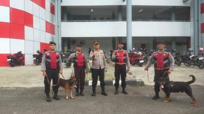 Unit K9 Polda Sumsel Pastikan Keamanan Laga Sriwijaya FC vs Sumsel United di Jakabaring