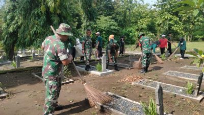 Jelang Peringatan Hari Pahlawan Ke-80 Tahun 2025, Kodim 0735/Surakarta Gelar Kerja Bakti di TMP Kusuma Bakti Juruq