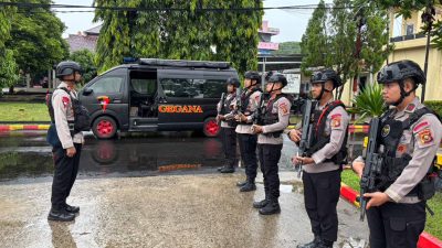 Gegana Brimob Polda Sumsel Gelar Latihan Taktis dalam Rangka Operasi Sikat II Musi 2025