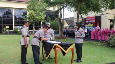 Kapolres Gunungkidul Pimpin Serah Terima Jabatan PJU dan Kapolsek.