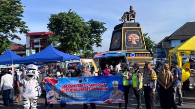Sosialisasi Ops Zebra Candi 2025 di CFD Wonogiri, Sat Lantas Ajak Warga Tertib Berlalu Lintas