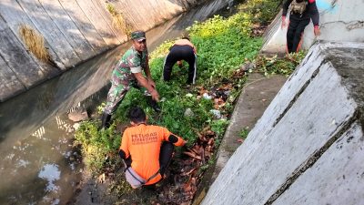 Wujud Kepedulian Terhadap Lingkungan Yang Sehat, Babinsa Bersama DLH, Kerja Bhakti Bersihkan Sampah Dan Rumput