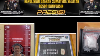 Satresnarkoba Polres Banyuasin Ungkap Peredaran Sabu, 4,34 Gram Sabu Disita dari Pengedar di Tanjung Lago