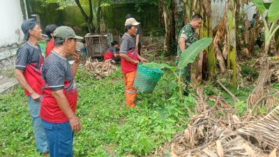 Tak Pernah Lelah Babinsa Timuran Jaga Kebersihan Lingkungan, Bersama Tim Saberling Dan Warga Wujudkan Lingkungan Bersih Dan Sehat