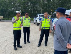 Antisipasi Arus Mudik, Sat Lantas Polres Banyuasin Gelar Pengecekan Infrastruktur Jalan Tol