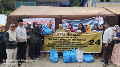 Partai Ummat Turun Langsung ke Lokasi Bencana, Salurkan Rendang Ayam dan Asam Padeh Ayam untuk Warga Terdampak di Tanah Datar