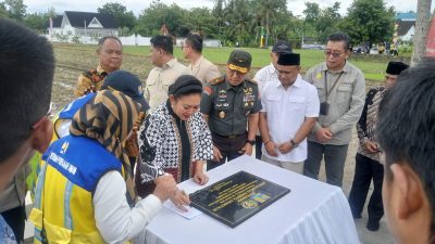 Danrem 072/Pamungkas Hadiri Peresmian Irigasi dan Penyerahan Beasiswa PIP di Moyudan