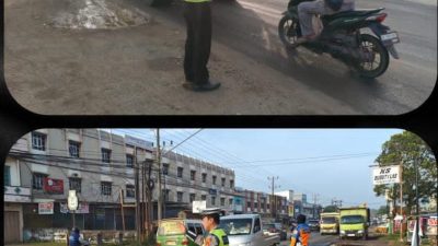 Pos Lantas KM 12 Polsek Talang Kelapa Gelar Strong Point Pagi, Arus Lalu Lintas Kondusif